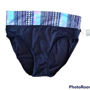 Captiva by Christina Perfect Blue Black Bathing Suit Bottoms Womens Size S New